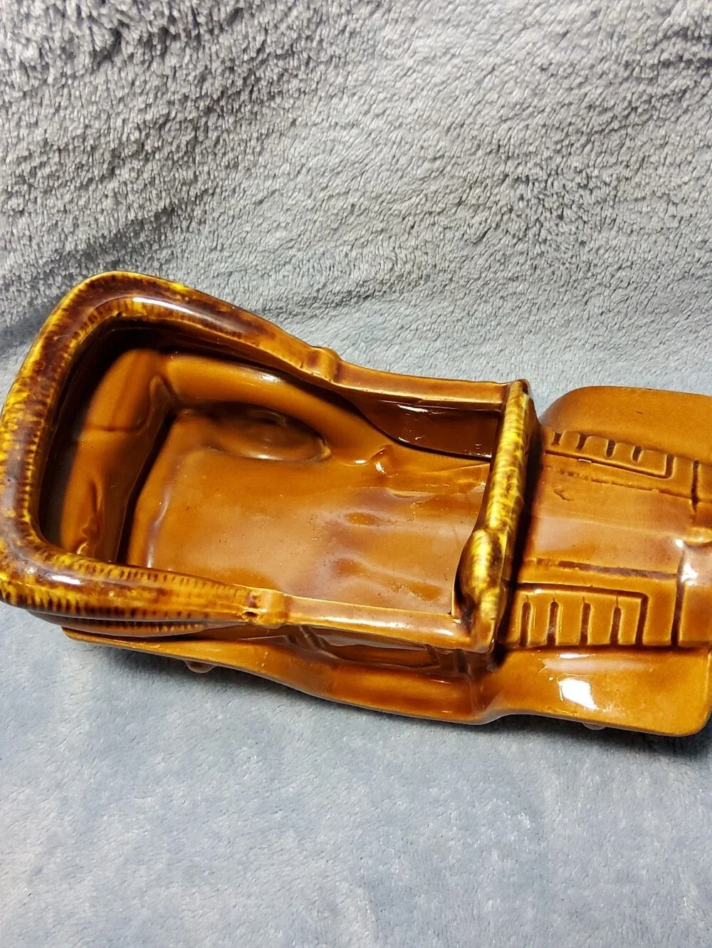 Vintage Relpo 2161 Ceramic Car Planter Old Timey Convertible Buggy Drip Glaze Ja